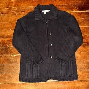 Vintage Eddie Bauer Women’s Medium Navy Buttoned Cardigan
